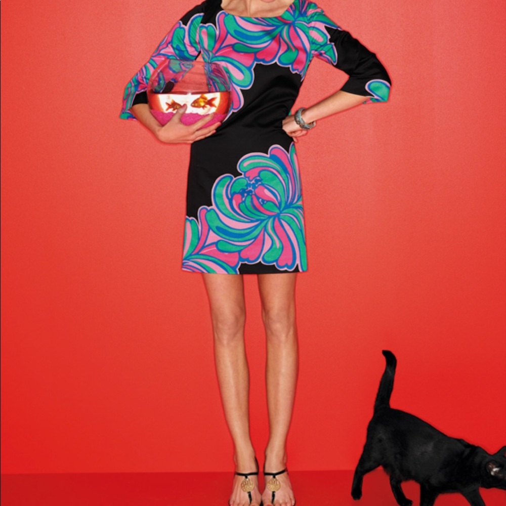 LILLY PULITZER Sz 14 Black SHAUNA TUNIC DRESS