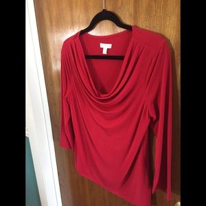 Charter Club drape neck red top.  Size medium.