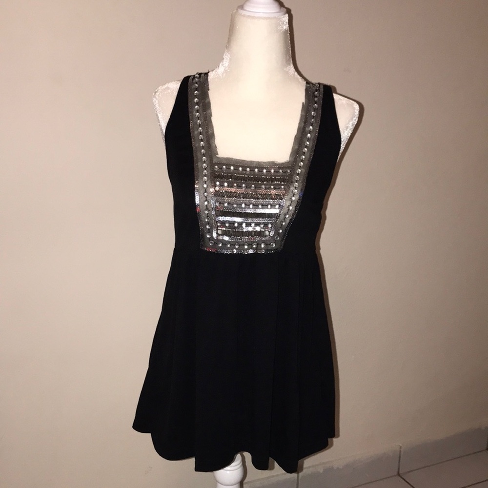 Sam & Max Black And Silver Sequin Top