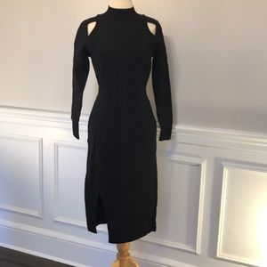 NWT Jonathan Simkhai Black Lg Sleeve Cutout DressM