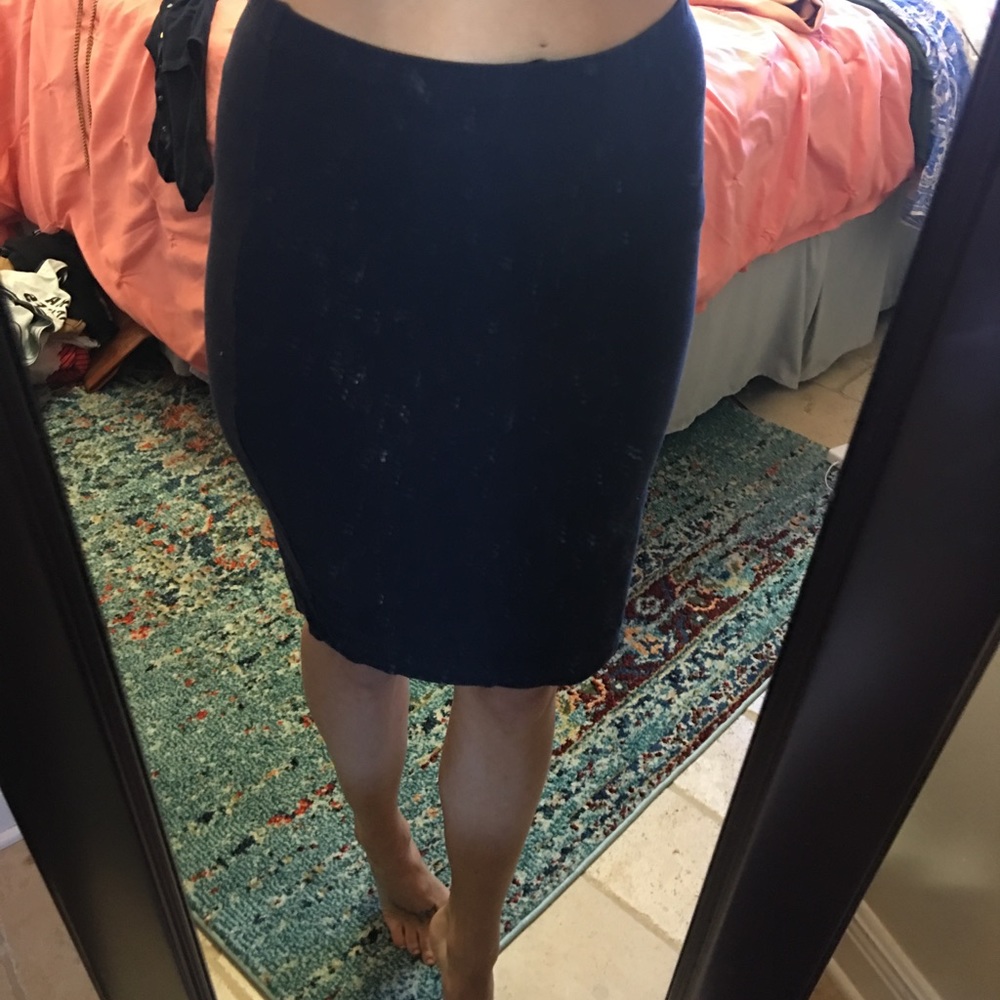 Blue pencil skirt