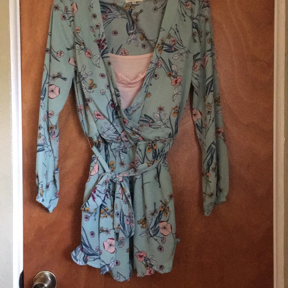 Pink And Teal Copper Key romper! - Picture 1 of 4