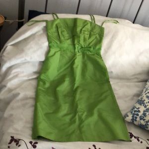 j.crew lime green silk taffeta dress size p0