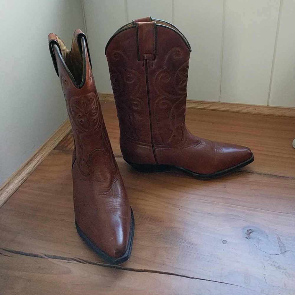 Leather Cowboy Boots Joe Sanchez for André Assous