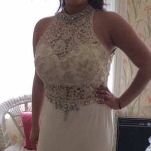 Alyce Paris halter prom dress