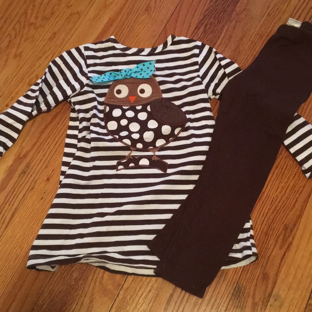 Brown owl appliqué outfit 🦉