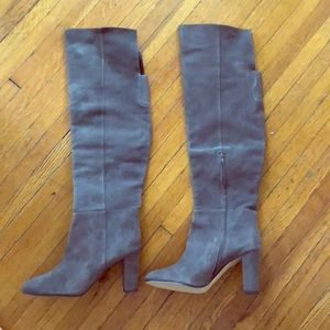 Never been worn grey suede knee high boots size 10