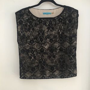 Alice + Olivia burn out velvet lace sleeveless top