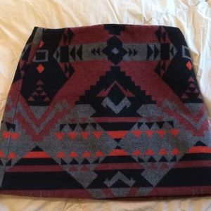 Wool Aztec Print Gap Skirt