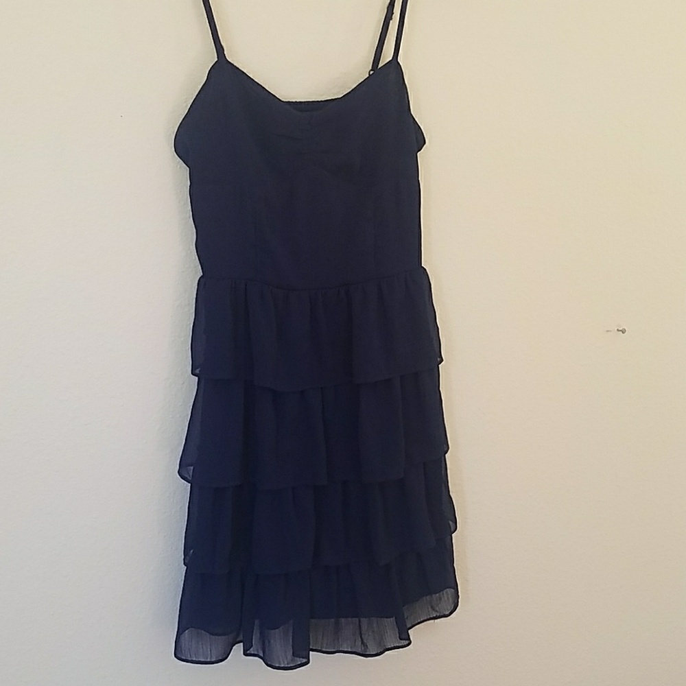 Aeropostale Blue Ruffled Sphaghetti Strap Dress S