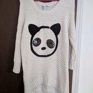 Oversized long panda sweater