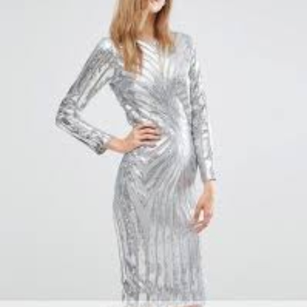 Club L Midi Dress in Sequin Placement