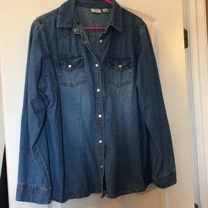 Women button up jean shirt