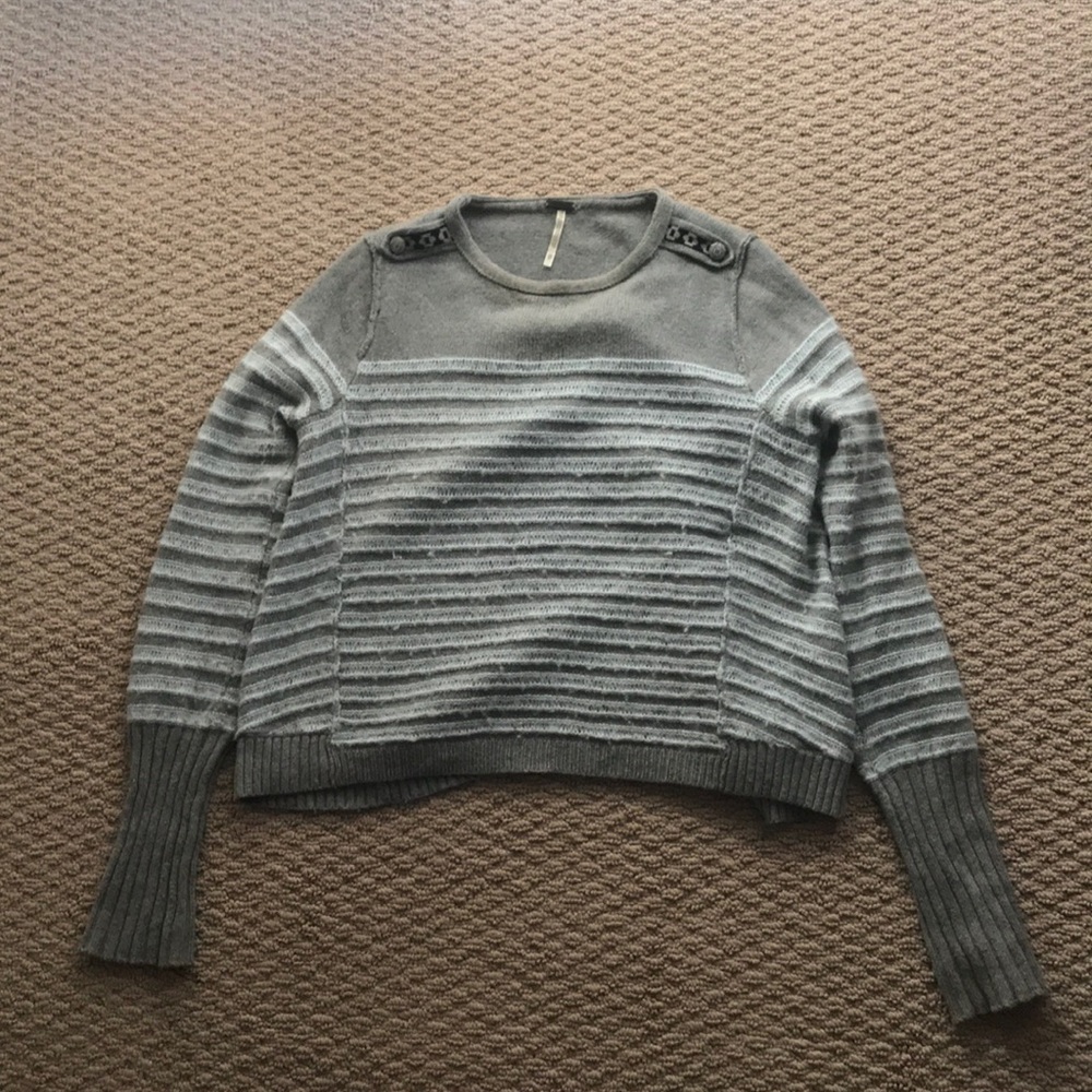 Free People gray stripe sweater - XS