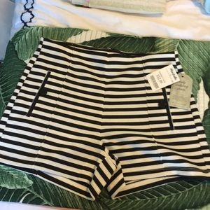 NWT black and white striped shorts