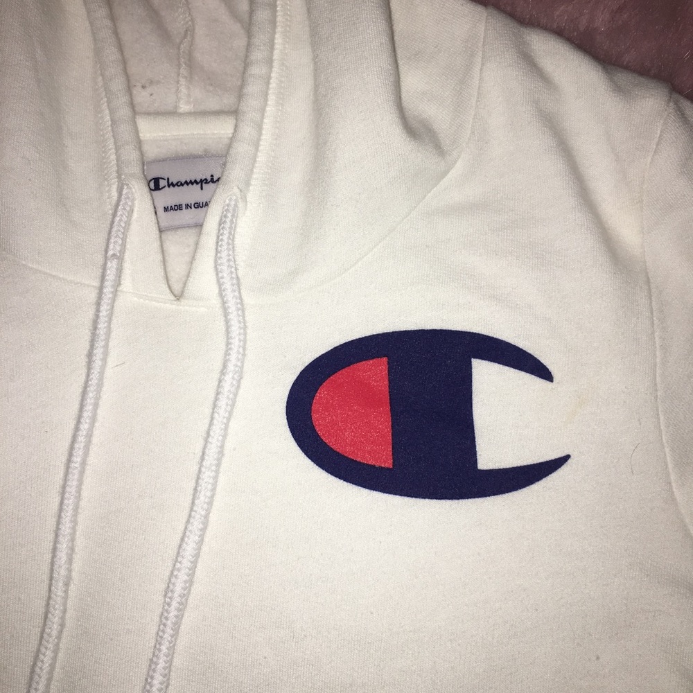 CHAMPION white womens hoodie