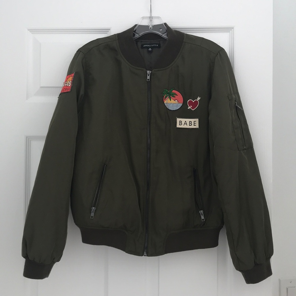 Kendall & Kylie Army Green Bomber
