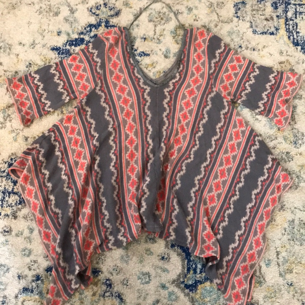 Aztec Poncho Sweater