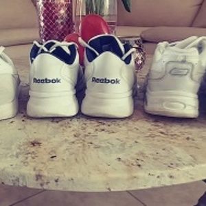 Reebok 3 pairs of white tennis shoes size 7 - 7.5