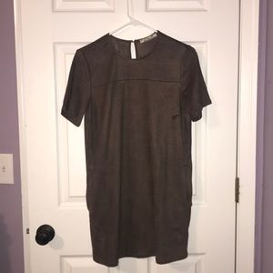 Chloe K faux suede brown dress