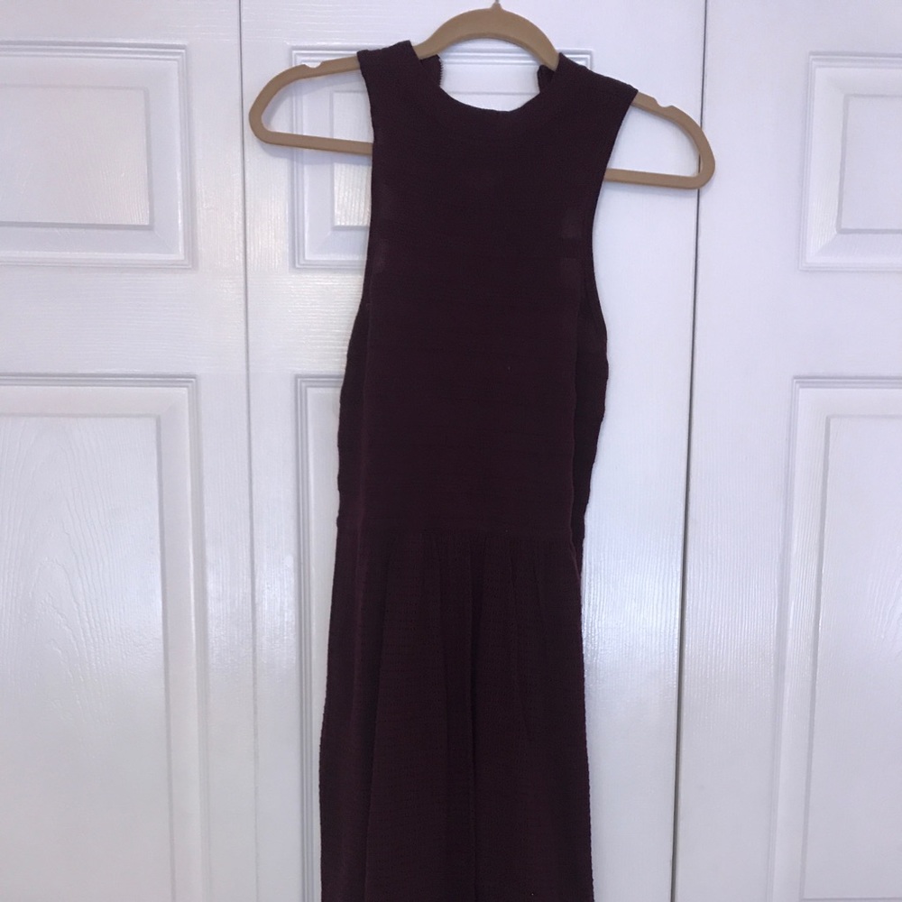Maroon High neck sweater dress