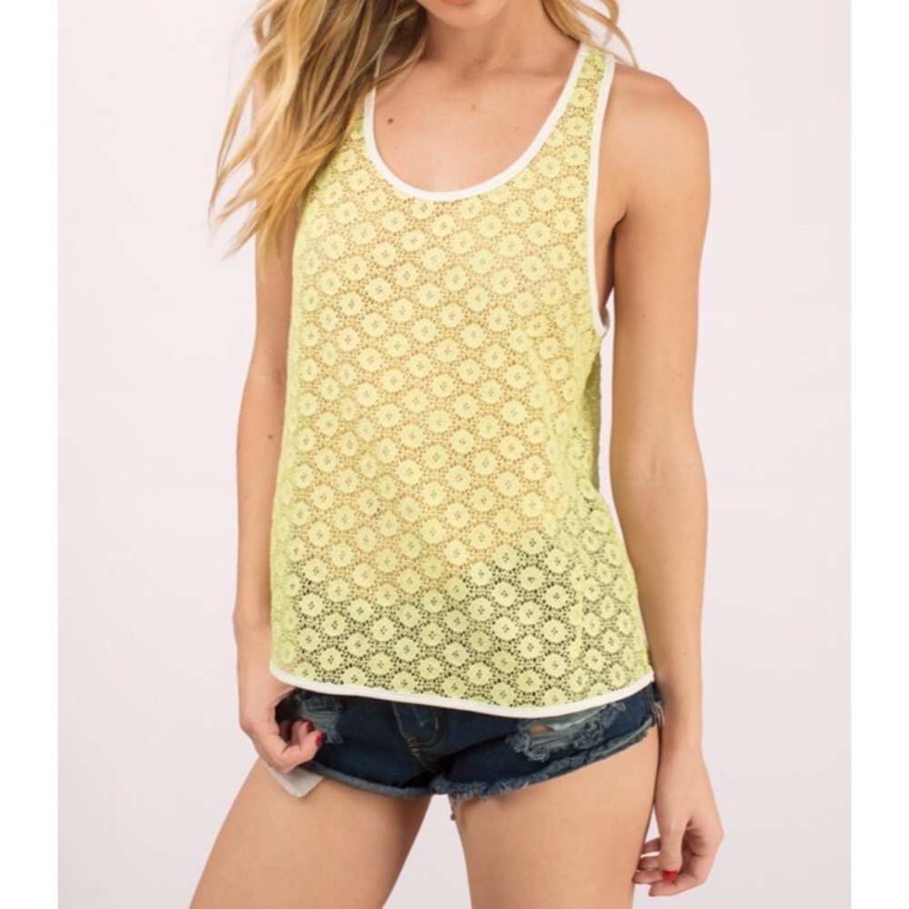 Yellow Lace tank top