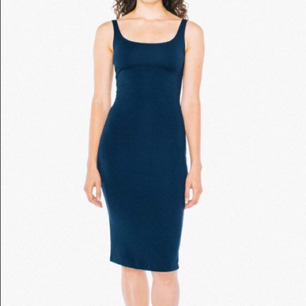 American Apparel Navy Ponte Tank Midi Dress M