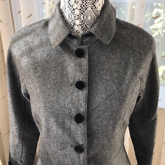 NWOT Body by Victoria Gray Wool peplum jacket sz 6 - Picture 2 of 8