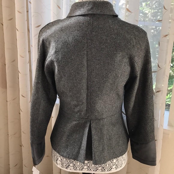 NWOT Body by Victoria Gray Wool peplum jacket sz 6 - Picture 3 of 8