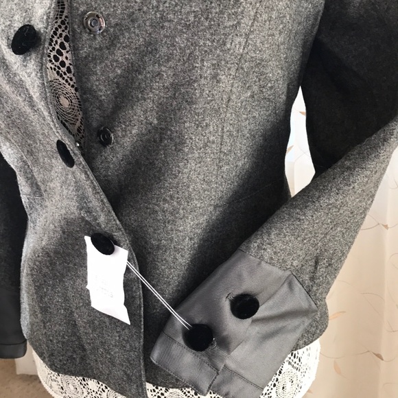 NWOT Body by Victoria Gray Wool peplum jacket sz 6 - Picture 4 of 8