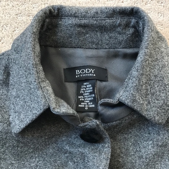 NWOT Body by Victoria Gray Wool peplum jacket sz 6 - Picture 7 of 8