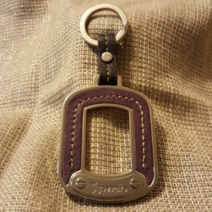 Tignanello Chrome and Purple Leather Key Chain