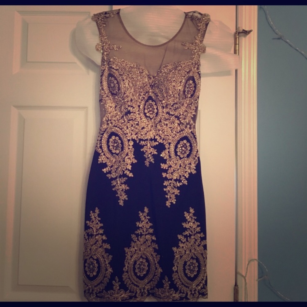 Black and gold dress