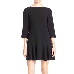 Kate Spade - Black Flounce Crepe Dress - Large