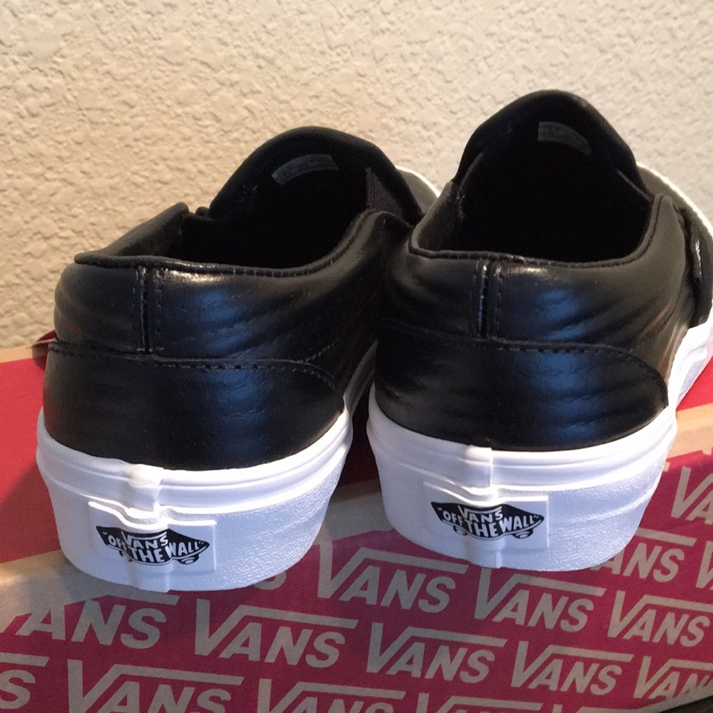 Vans Classic Slip On Moto Leather Black - Picture 3 of 5