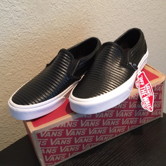 Vans Classic Slip On Moto Leather Black - Picture 2 of 5