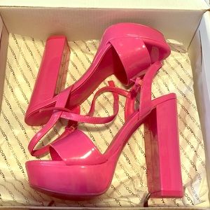 Aldo bubble gum pink platform high heel sandals