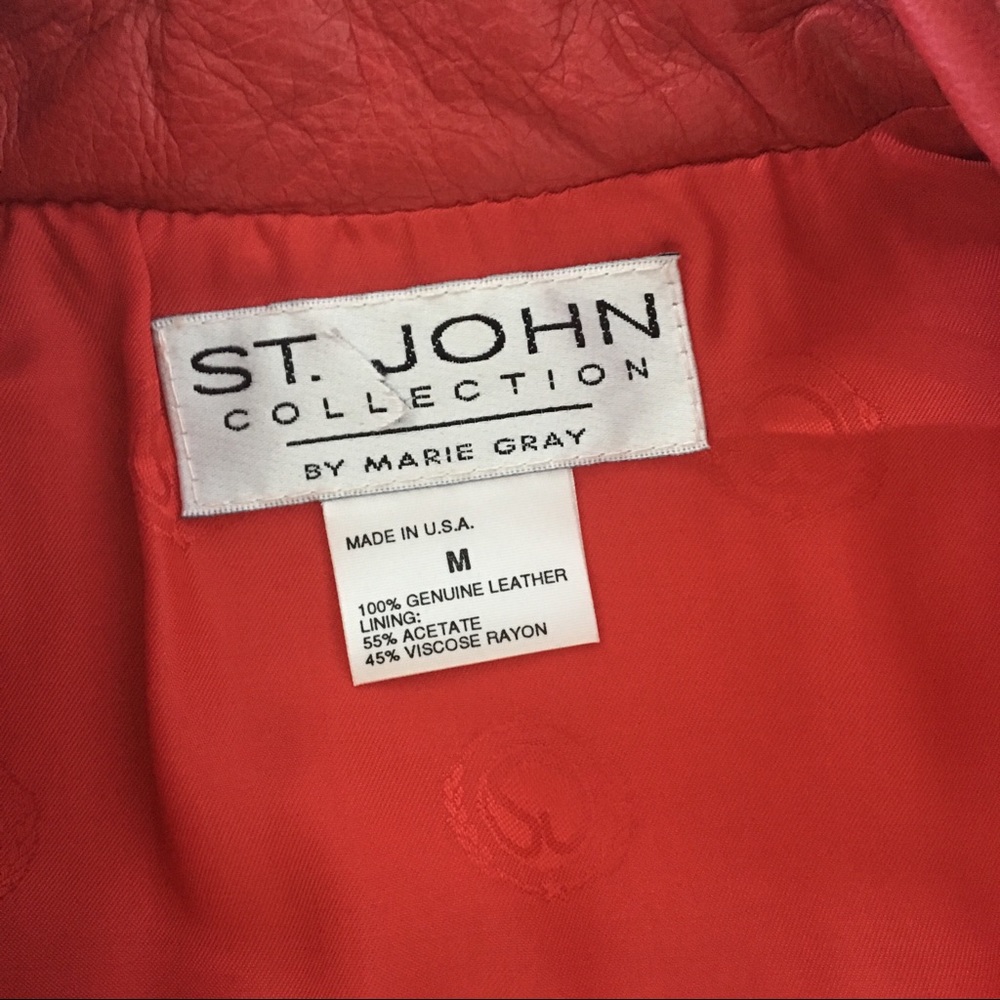 Vintage 90’s ψ St John Collection ψ Nautical Leather Jacket ψ Gold Logo Hardware - Picture 6 of 16