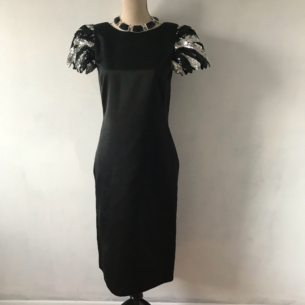 Vintage black formal midi dress