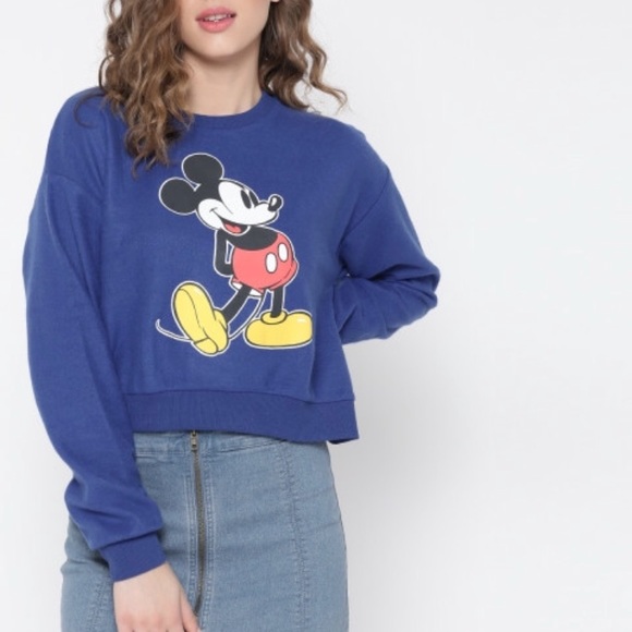 Disney Tops - Disney Mickey Mouse Cropped Sweatshirt