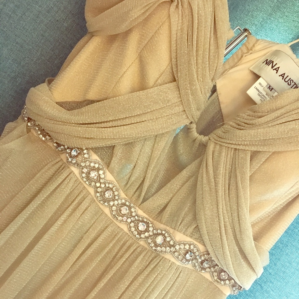 Gold shimmer long dress