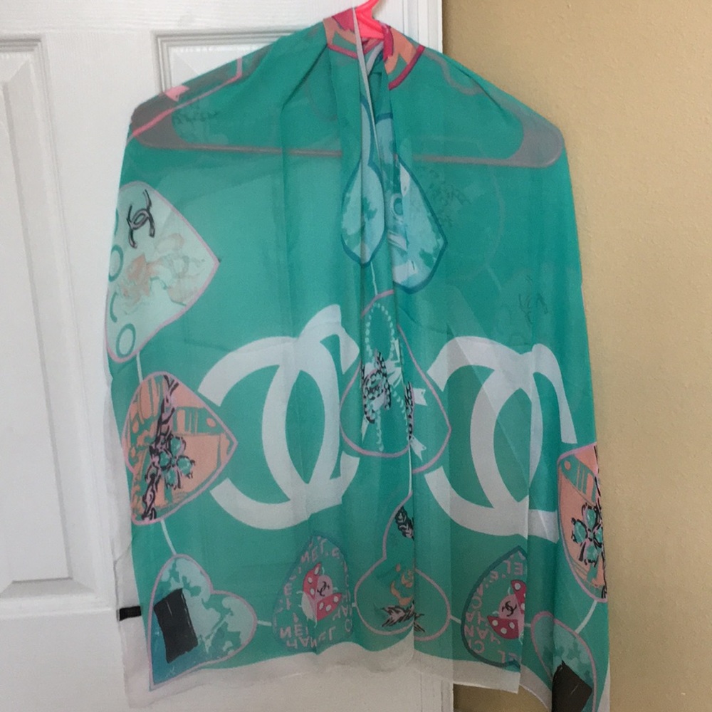 Mint green light weight scarf