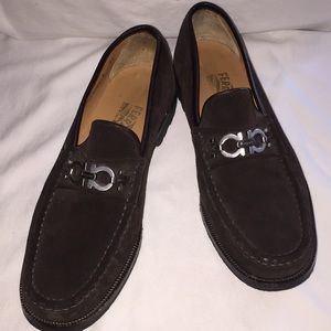 Authentic Brown Men’s Ferragamo SZ 9.5 suede shoes