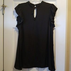 Silk ruffle sleeve blouse