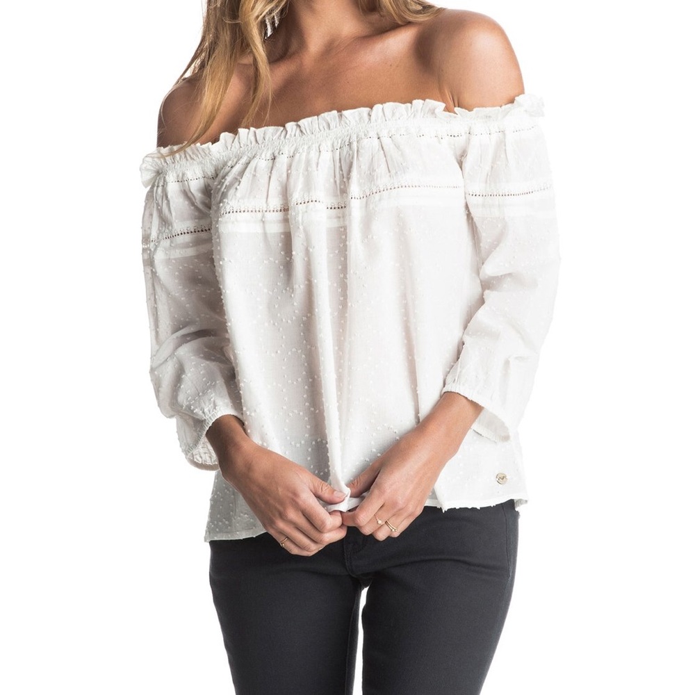 Roxy Beach Fossil cold shoulder top