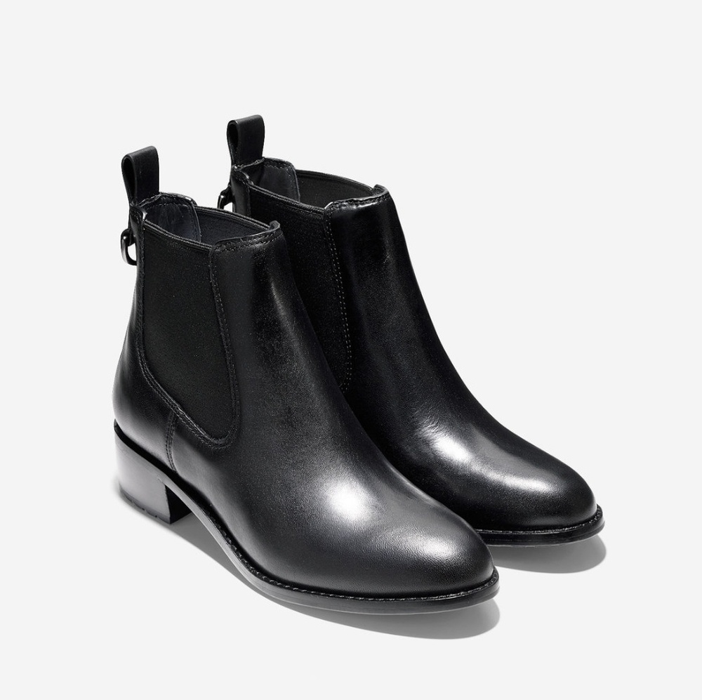 Cole Hann Newburg Waterproof Booties, black sz 7.5