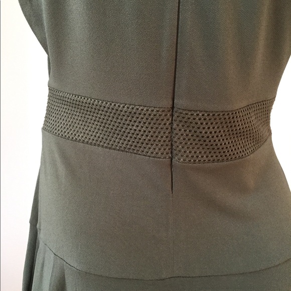 NWT MICHAEL KORS NAVY GREEN DRESS W/ lace like hem - Picture 4 of 7