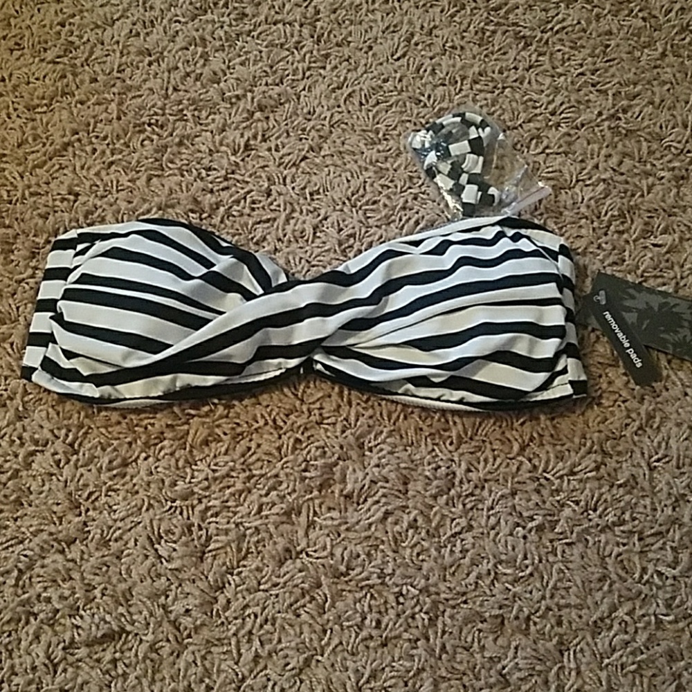 NWT striped bikini top