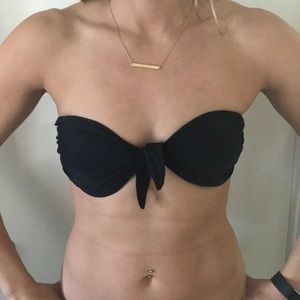 L*Space Black bandeau bikini top
