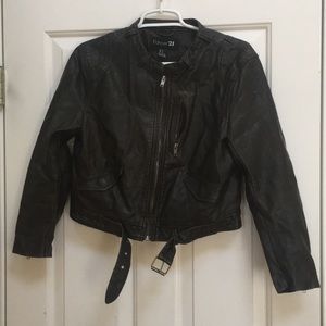 Dark brown leather jacket